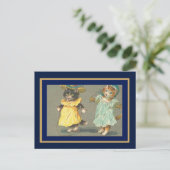 Postkarte Vintag Überspringen Katzen (Stehend Vorderseite)