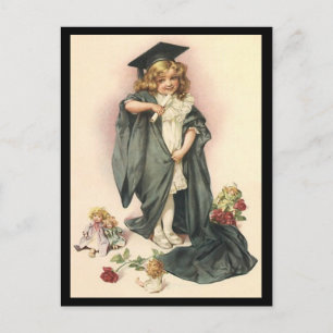 Postkarte VINTAGE Abschlussfeier Design für Einlad