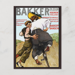 Postkarte: Vintage Ad for Rubber Bicycle Reifen Postkarte