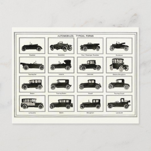 Postkarte - Vintage Automobil-Illustration (Vorderseite)