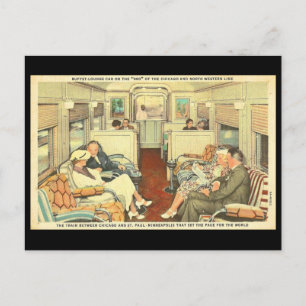 Postkarte - Vintage Chicago Reise Kunst-1
