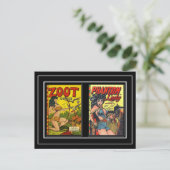 Postkarte Vintage-Comicbook-Cover (Stehend Vorderseite)