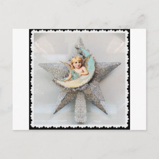 Postkarte: Vintage-Engel-Christbaumspitze Postkarte