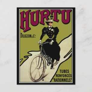 Postkarte: Vintage-Fahrradanzeige für Hurtu Fahrrä Postkarte