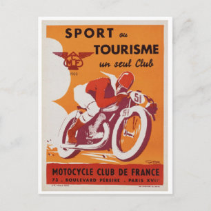 Postkarte - Vintage französisches Motorradposter