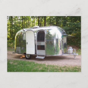 Postkarte Vintage glänzendes Aluminium AS Karavell