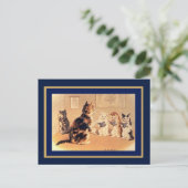 Postkarte Vintage Katzen in der Schule (Stehend Vorderseite)