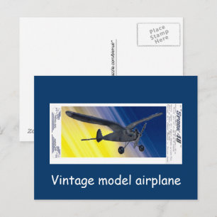 Postkarte - Vintage-Modellflugzeug - Spook