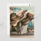 Postkarte "Vintage Musikaffen" (Vorne/Hinten)