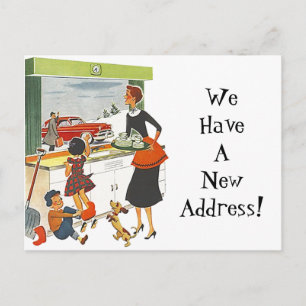 Postkarte Vintage Neues Zuhause Job Umzug Adresse