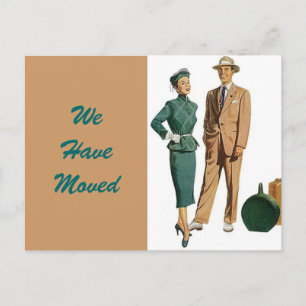 Postkarte Vintage Paar Umgezogen Neue Adresse PK