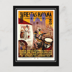 Postkarte Vintage Reise Fiesta Havanna