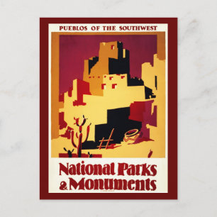 Postkarte-VIntage Reise-Pueblos Südwestenglands Postkarte