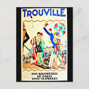 Postkarte-Vintage Reise-Trouville Postkarte