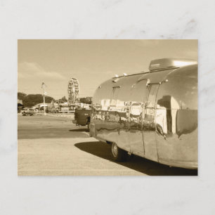 Postkarte Vintage Retro Reiseanhänger Camping-Trip