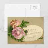 Postkarte: Vintage Rose Glück Postkarte (Vorne/Hinten)