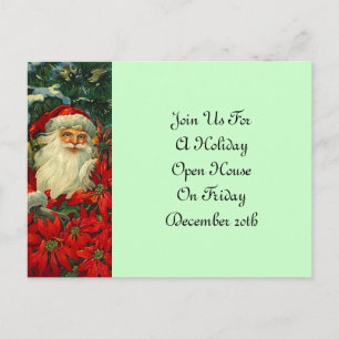 Postkarte Vintage Weihnachtsmann & Weihnachtsstern