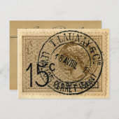 Postkarte - Vintager französischer Postfachillustr (Vorne/Hinten)