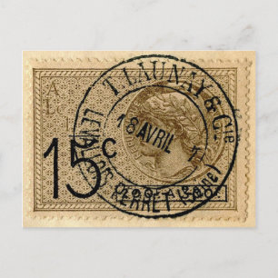 Postkarte - Vintager französischer Postfachillustr