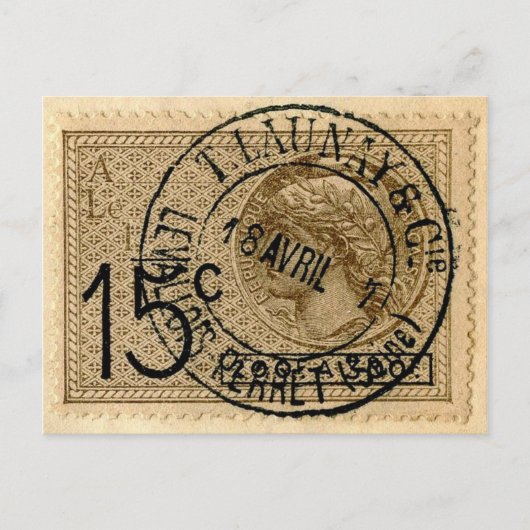 Postkarte - Vintager französischer Postfachillustr (Vorderseite)