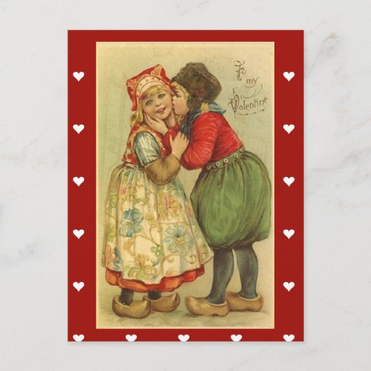 Postkarte Vintager Valentinstag (Vorderseite)