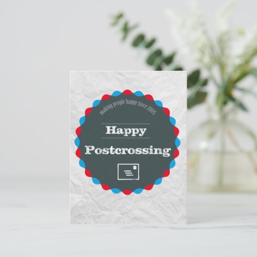 Postkarte "Vintages Abzeichen verschieben" (Stehend Vorderseite)