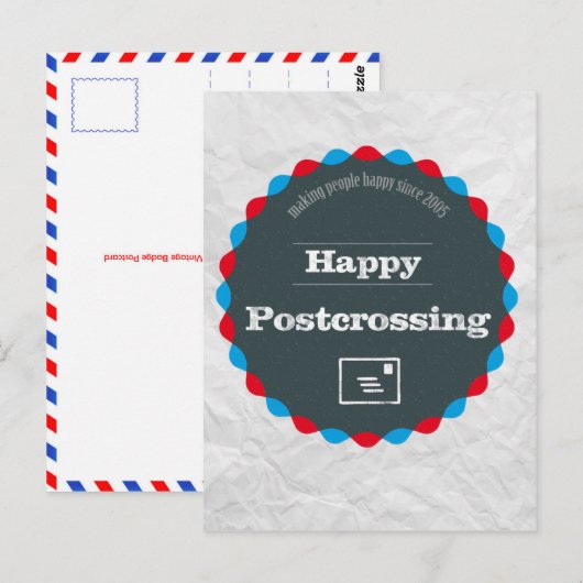 Postkarte "Vintages Abzeichen verschieben" (Vorne/Hinten)