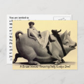 Postkarte Vintages Brautparty Lässig & Fun Farm (Vorne/Hinten)