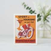 Postkarte - Vintages französisches Motorradposter (Stehend Vorderseite)
