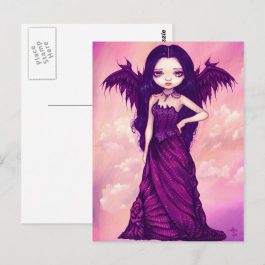 Postkarte "Violet Angel" (Vorne/Hinten)