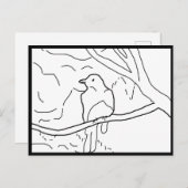 Postkarte - Vogel auf Verzweigung zu Farbe (Vorne/Hinten)