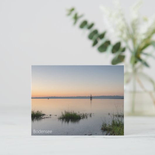 Postkarte vom Bodensee mit Alpen (Stehend Vorderseite)