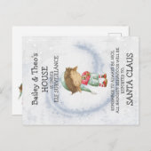 Postkarte vom Elf des Weihnachtsmannes (Vorne/Hinten)