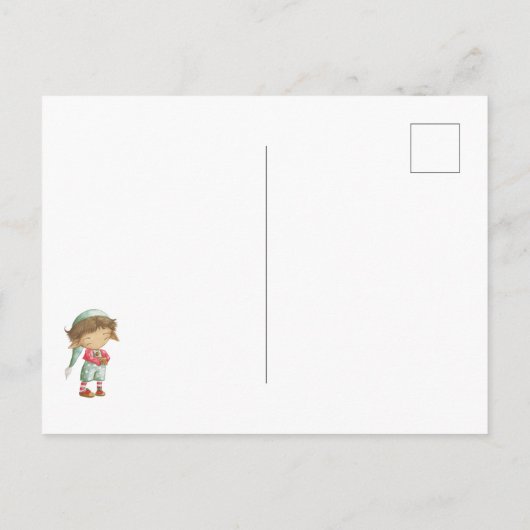 Postkarte vom Elf des Weihnachtsmannes (Rückseite)