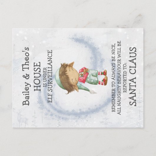 Postkarte vom Elf des Weihnachtsmannes (Vorderseite)