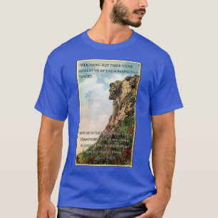 Postkarte vom Old Man of the Mountain mit Zitat vo T-Shirt