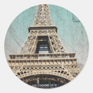 Postkarte vom Pariser EIffel-Turm Runder Aufkleber