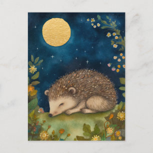 Postkarte vom schlafenden kleinen Igel