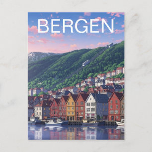 Postkarte von Bergen, Norwegen