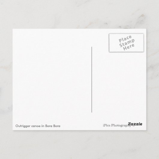 Postkarte von Bora Bora (Rückseite)