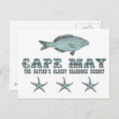 Postkarte von Cape May Nation's ältestes Seashore (Vorne/Hinten)