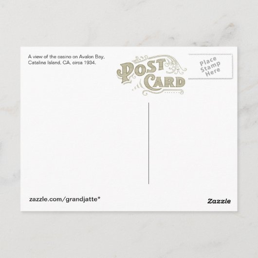 Postkarte von Catalina Island (Rückseite)