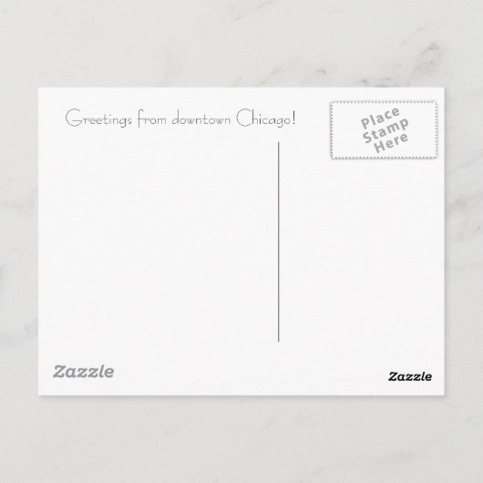 Postkarte von Chicago (Rückseite)