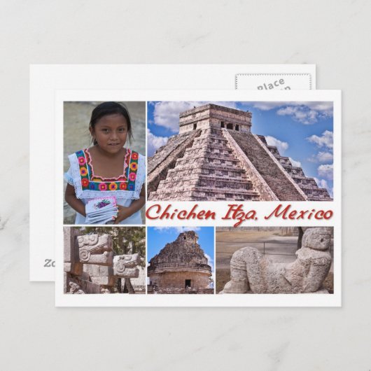 Postkarte von Chichen Itza, Mexiko (Vorne/Hinten)