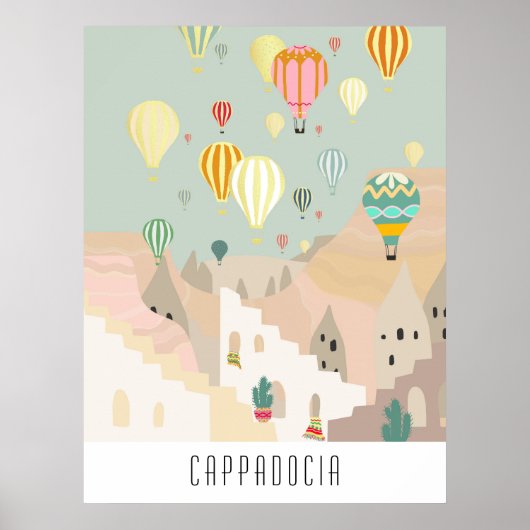 Postkarte von Kappadokien | Kapadokya Ballon Poster (Vorne)