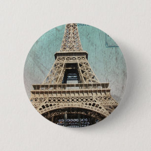 Postkarte von Paris-Eiffelturm Button
