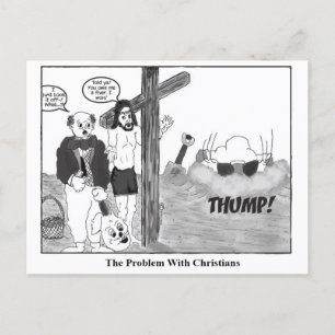 Postkarte von Peter Kaninchen und Jesus