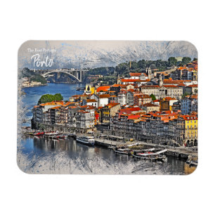 Postkarte von Porto, Portugal Magnet