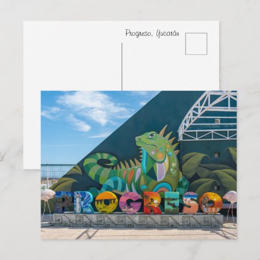 Postkarte von Progreso, Yucatán (Vorne/Hinten)