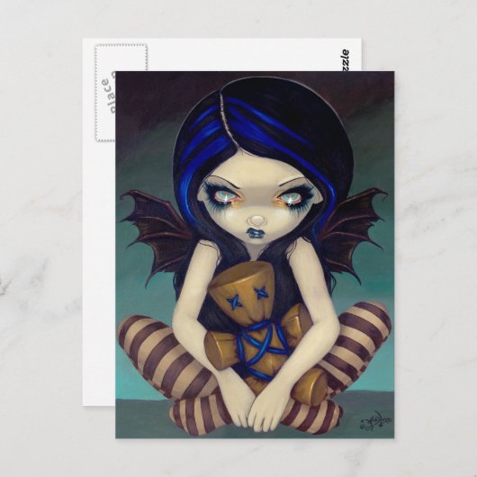 Postkarte "Voodoo in Blau" (Vorne/Hinten)